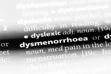 dysmenorrhoea sözcük sözlüğe. dysmenorrhoea kavramı