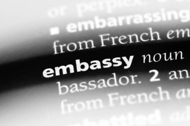 Embassy Word'de bir sözlük. Embassy kavramı