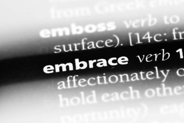 bir sözlüğü'ndeki sözcüğü kucaklamak. kucaklama kavramı