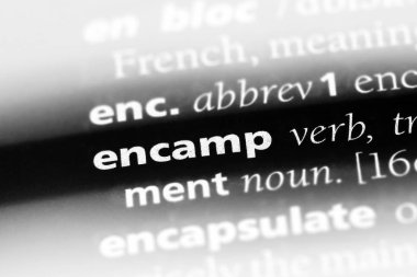 bir sözlüğü'ndeki sözcüğü encamp. kavram encamp