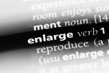 bir sözlüğü'ndeki sözcüğü büyütmek. kavram büyütmek
