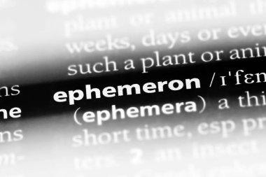 ephemeron sözcük sözlüğe. ephemeron kavramı