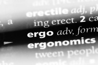 Bu yüzden bir sözlükte kelime. Ergo kavramı