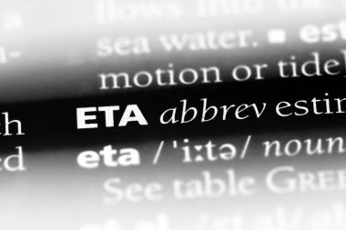 ETA Word'de bir sözlük. tahmini varış süresi kavramı