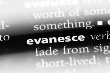 bir sözlüğü'ndeki sözcüğü evanesce. kavram evanesce