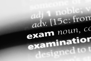 bir sözlüğü'ndeki sınav sözcüğü. sınav kavramı