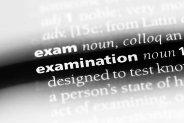 bir sözlüğü'ndeki sınav sözcüğü. muayene kavramı