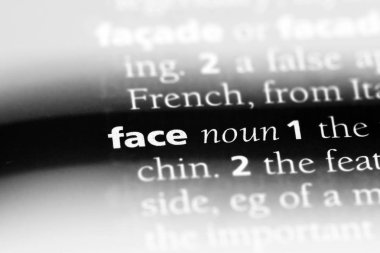 bir sözlüğü'ndeki sözcüğü yüz. yüz kavramı