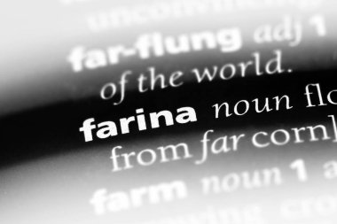 Farina Word'de bir sözlük. Farina kavramı