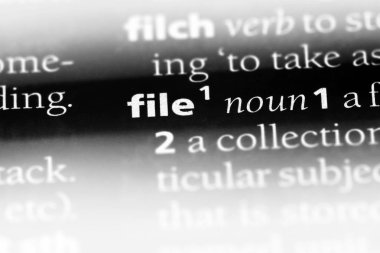 dosya Word'de bir sözlük. dosya kavramı