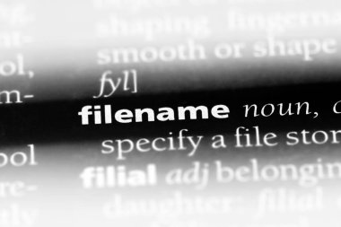 dosya Word'de bir sözlük. dosya adı kavramı