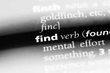 bir sözlükte kelime. kavramı bulmak