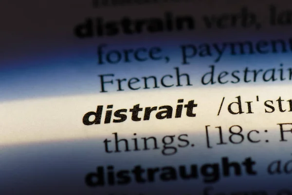 Distraer Palabra Diccionario Concepto Distrait — Foto de Stock