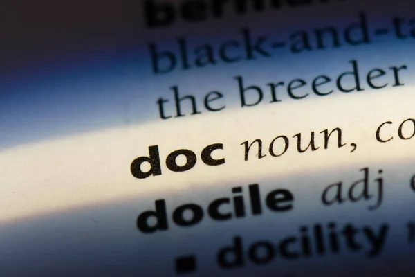 Doc Word Dictionary Концепция Doc — стоковое фото