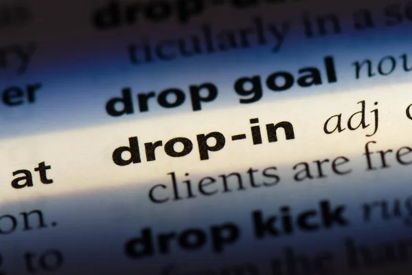 drop-in word in a dictionary. drop-in concept