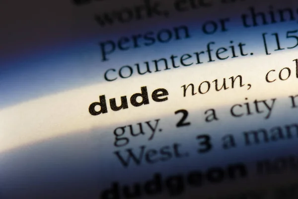 Dude Word Dictionary Dude Concept — Stock Photo, Image