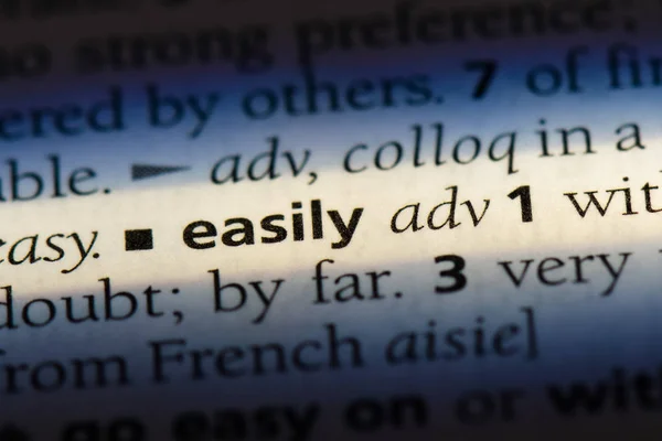 Εύκολα Λέξη Ένα Λεξικό Εύκολα Έννοια — Φωτογραφία Αρχείου