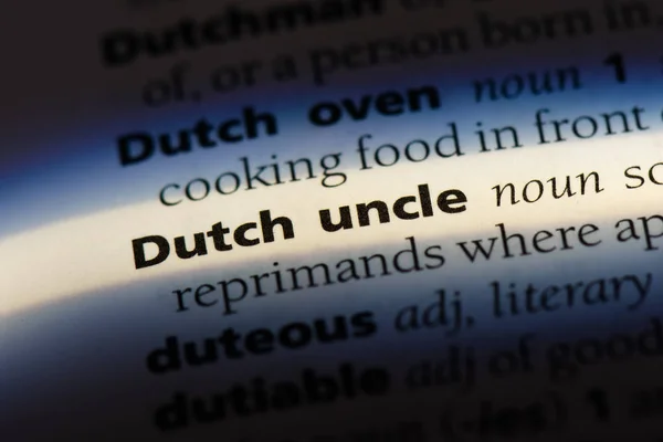 dutch uncle word in a dictionary. dutch uncle concept