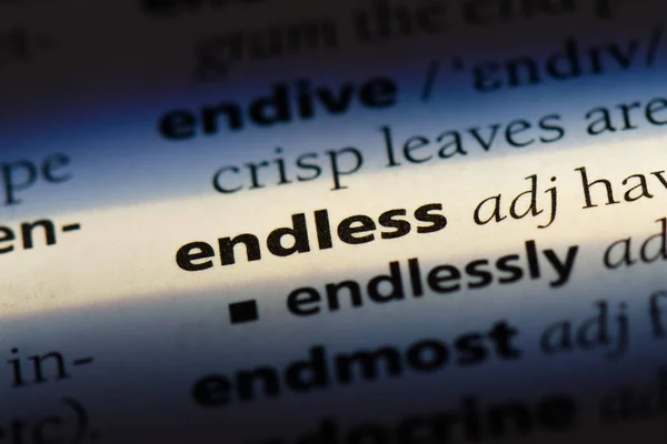 Endless Word Dictionary Endless Concept — Stock Photo, Image