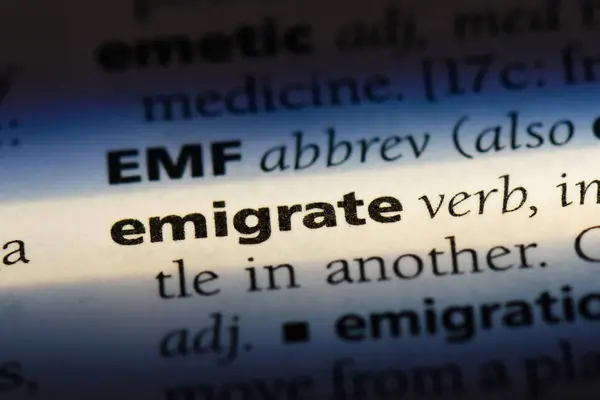 在字典里移民单词 移民概念 — 图库照片