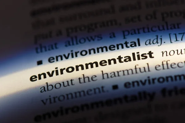 Environmentalist Word Dictionary Environmentalist Concept — Stock Photo, Image