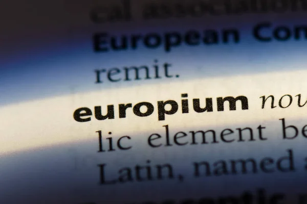 Európium Szót Szótárban Európium Koncepció — Stock Fotó
