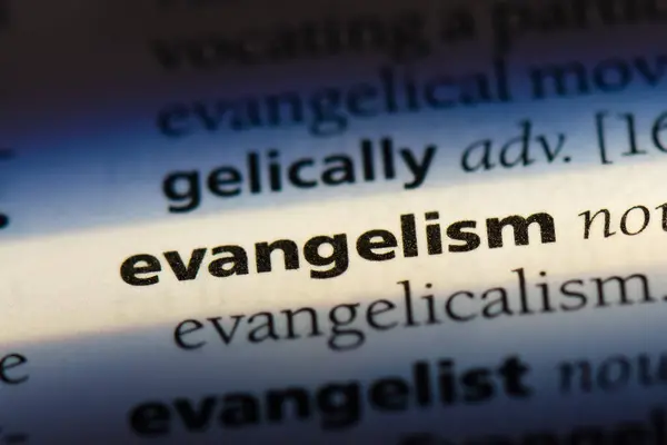 Palavra Evangelismo Dicionário Conceito Evangelismo — Fotografia de Stock
