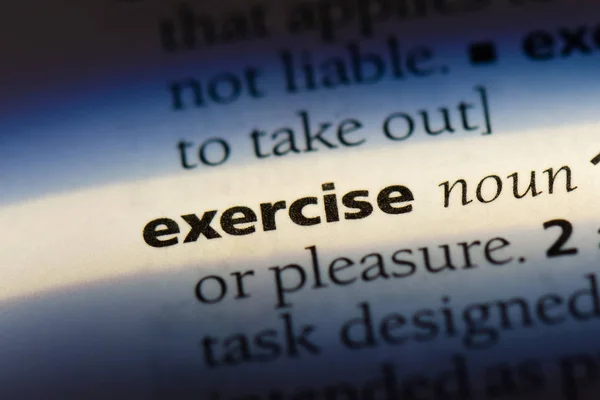 exercise word in a dictionary. exercise concept