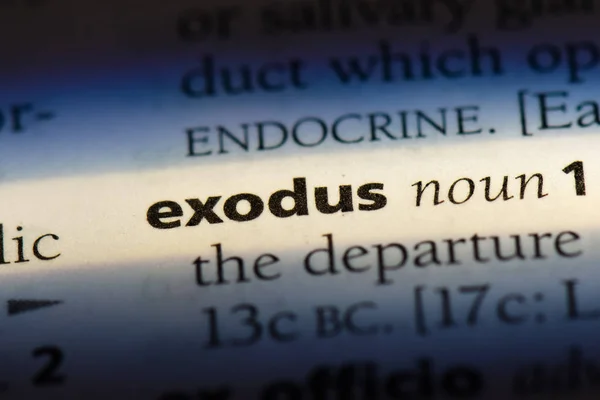 Exodus Slovo Slovníku Exodus Koncept — Stock fotografie