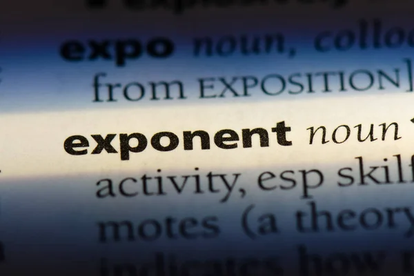 Exponent Word Dictionary Exponent Concept — Stock Photo, Image