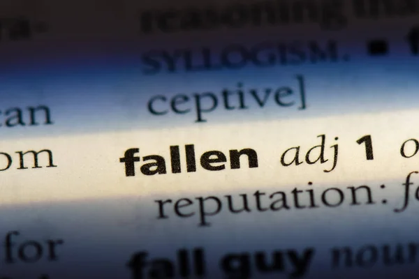 fallen word in a dictionary. fallen concept