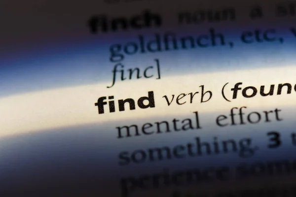 Find Word Dictionary Find Concept — Stock Photo, Image