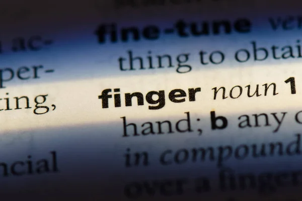 Finger Word Dictionary Finger Concept — Stock Photo, Image