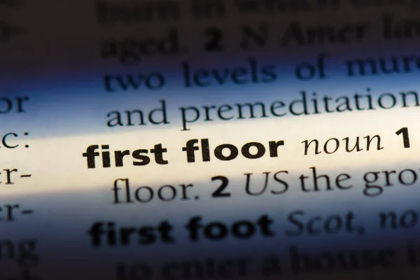 first floor word in a dictionary. first floor concept