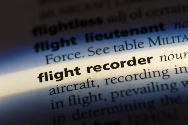 flight record word in a dictionary. flight record concept