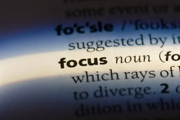 focus word in a dictionary. focus concept