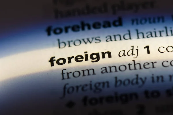 foreign word in a dictionary. foreign concept