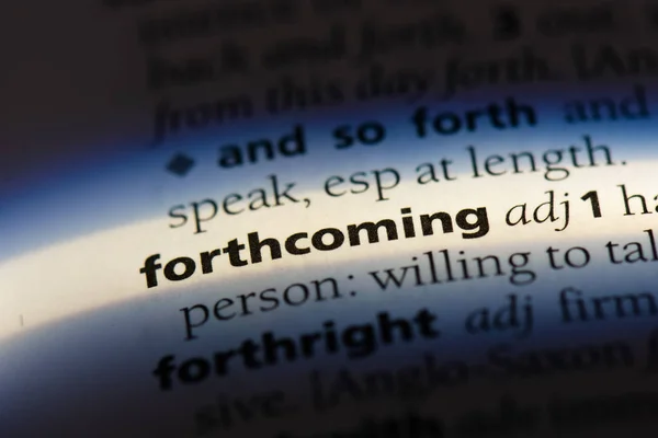 Forthcoming Word Dictionary Forthcoming Concept — Stock Photo, Image