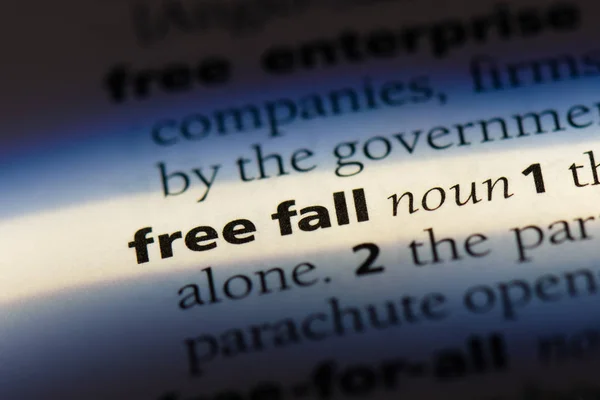 free fall word in a dictionary. free fall concept