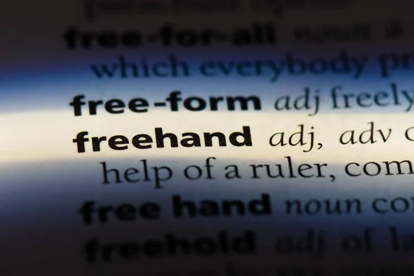 Freehand Słowo Słowniku Koncepcja Odręcznego — Zdjęcie stockowe