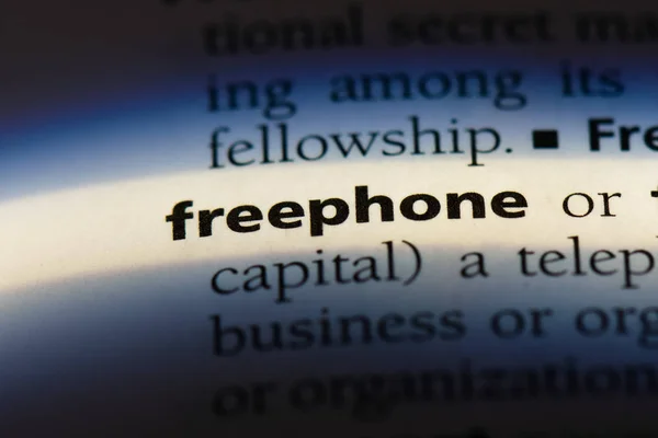 Bezpłatny Numer Telefonu Słowo Słowniku Koncepcja Freephone — Zdjęcie stockowe
