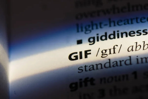 Gif Palavra Dicionário Conceito Gif — Fotografia de Stock