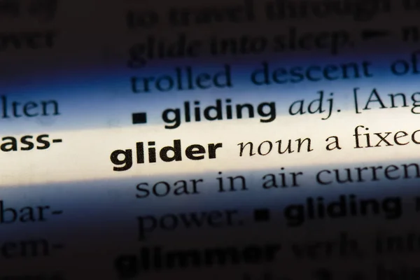 Glider Word Dictionary Glider Concept — Stock Photo, Image