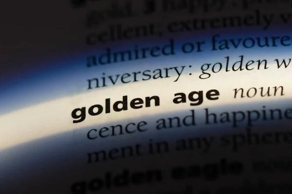 Złotego Wieku Słowo Słowniku Złotego Wieku Koncepcja — Zdjęcie stockowe
