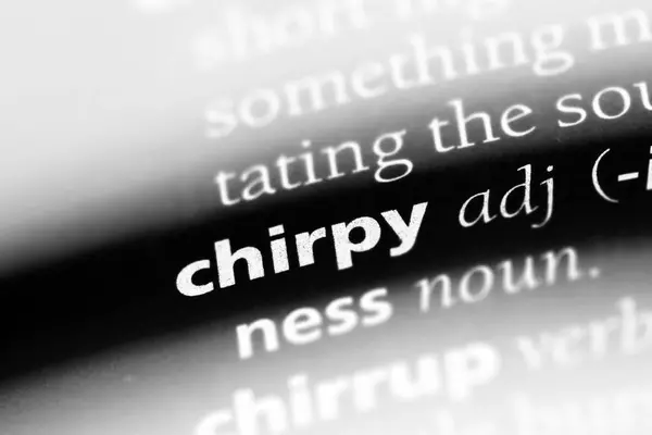 Palabra Chirpy Diccionario Concepto Chirpy — Foto de Stock