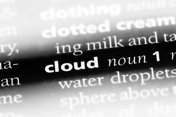 cloud word in a dictionary. cloud concept