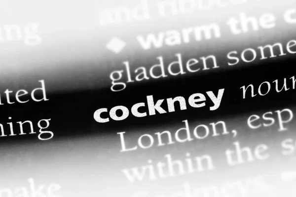 Cockney Słowo Słowniku Koncepcja Cockney — Zdjęcie stockowe