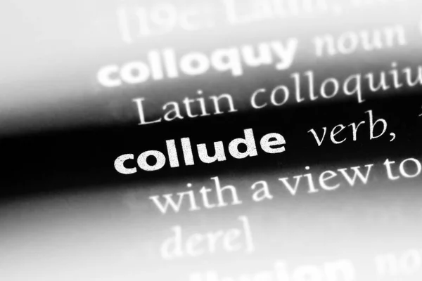 Palavra Conluio Dicionário Conceito Colusão — Fotografia de Stock