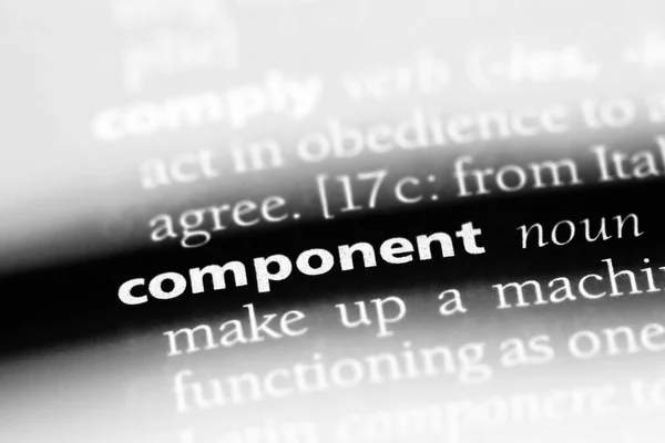 Component Woord Een Woordenboek Component Concept — Stockfoto