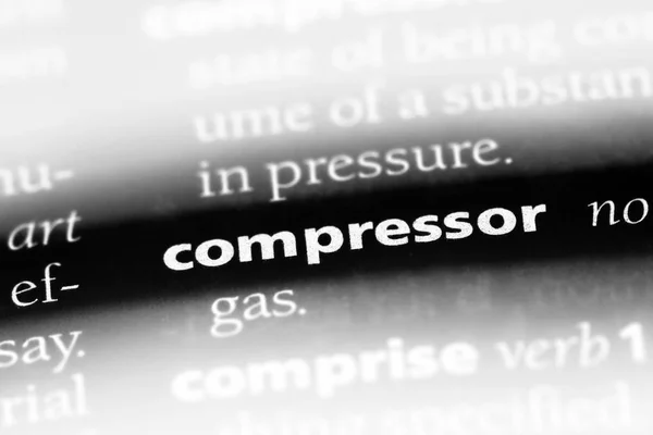 Compressor Woord Een Woordenboek Compressor Concept — Stockfoto